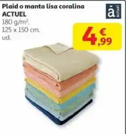Alcampo ACTUEL Plaid o manta lisa coralina oferta
