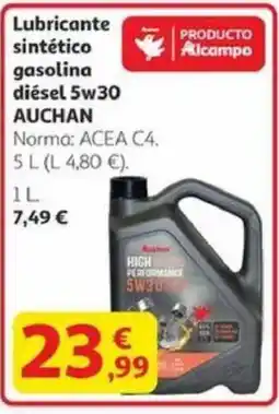 Alcampo AUCHAN Lubricante sintético gasolina diésel 5w30 oferta