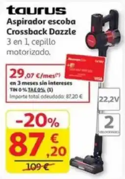 Alcampo TAURUS Aspirador escoba Crossback Dazzle oferta