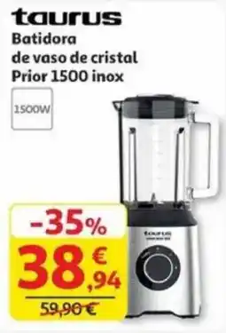 Alcampo TAURUS Batidora de vaso de cristal Prior 1500 inox oferta