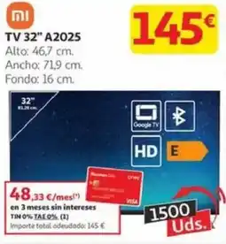 Alcampo REDMI TV 32" A2025 oferta