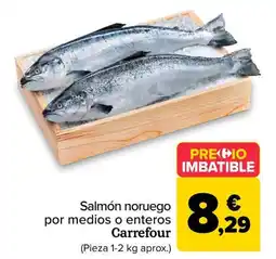 Carrefour Market Salmón noruego por medios o enteros Carrefour oferta