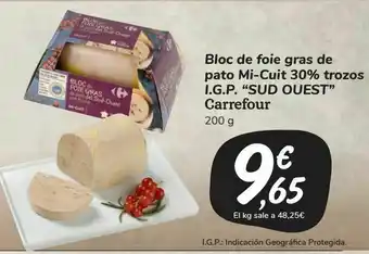 Carrefour Market Bloc de foie gras de pato mi-cuit 30% trozos i.g.p. "sud ouest" carrefour oferta