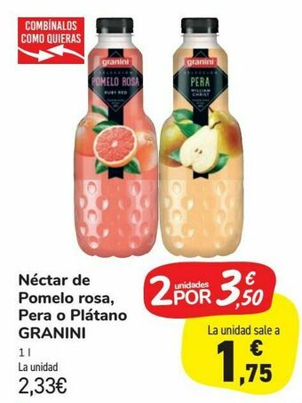 Carrefour Market Néctar de pomelo rosa, pera o plátano granini oferta