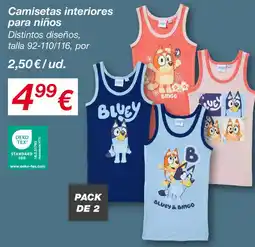 KIK Camisetas interiores para niños oferta
