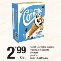 SPAR Fragadis FRIGO Gelat Cornetto clàssic, vainilla o xocolata oferta