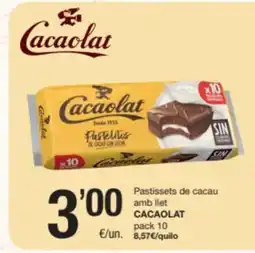 SPAR Fragadis CACAOLAT Pastissets de cacau amb llet oferta