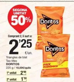 SPAR Fragadis DORITOS Triangles de blat Tex-Mex oferta