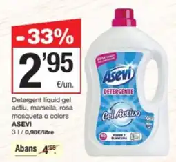 SPAR Fragadis ASEVI Detergent liquid gel actiu, marsella, rosa mosqueta o colors oferta