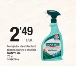 SPAR Fragadis SANYTOL Netejador desinfectant pistola banys o multiús oferta