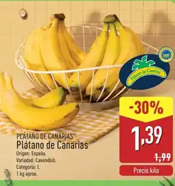 ALDI Plátano de Canarias oferta