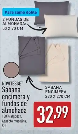 ALDI NOVITESSE Sábana encimera y fundas de almohada oferta