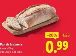Lidl Pan de la abuela oferta