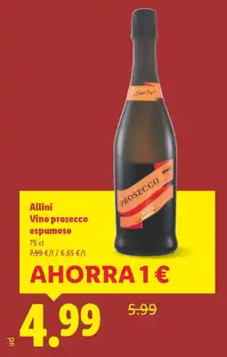 Lidl Allini Vino prosecco espumoso oferta
