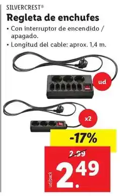 Ocine Silvercrest - regleta de enchufes oferta