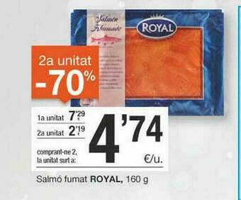 BonpreuEsclat 2a Unitat -70% Salmó Fumat Royal oferta