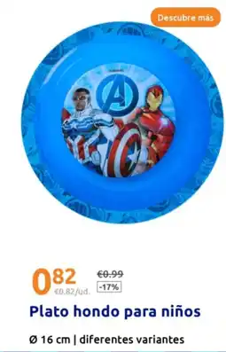 Action Plato hondo para niños oferta