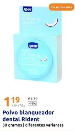 Action RIDENT Polvo blanqueador dental oferta