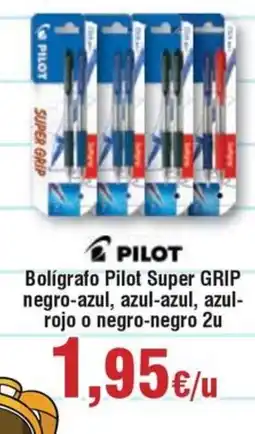 Hiper FROIZ PILOT Bolígrafo Super GRIP negro-azul, azul-azul, azul- rojo o negro-negro 2u oferta