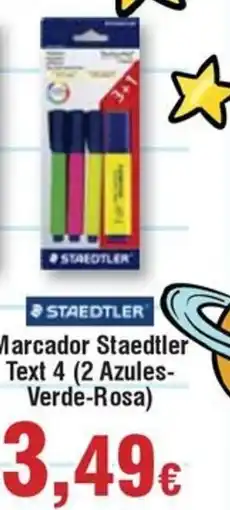 Hiper FROIZ STAEDTLER Marcador Text 4 (2 Azules- Verde-Rosa) oferta
