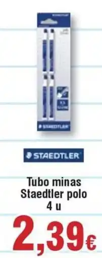 Hiper FROIZ STAEDTLER Tubo minas Staedtler polo 4 u oferta
