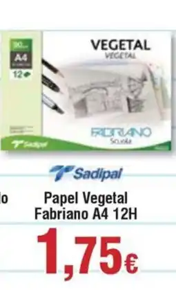 Hiper FROIZ SADIPAL Papel Vegetal Fabriano A4 12H oferta