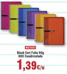 Hiper FROIZ ENRI Block Folio 60g 80H Cuadriculado oferta