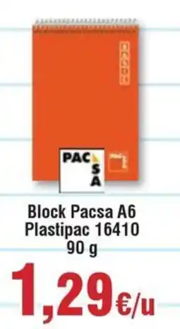 Hiper FROIZ Block Pacsa A6 Plastipac 16410 oferta