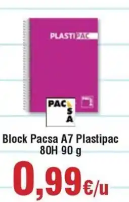Hiper FROIZ Block Pacsa A7 Plastipac 80H oferta
