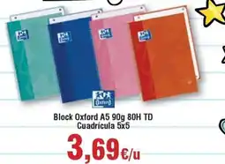 Hiper FROIZ OXYFORD Block A5 80H TD Cuadrícula 5x5 oferta