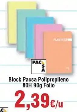 Hiper FROIZ Block Pacsa Polipropileno 80HFolio oferta