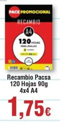 Hiper FROIZ Recambio Pacsa 120 Hojas 4x4 A4 oferta