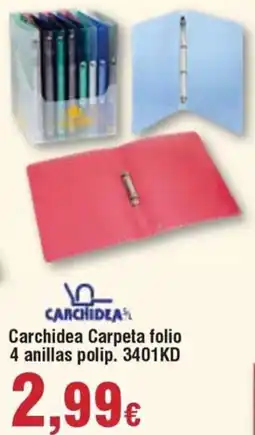 Hiper FROIZ CARCHIDEA Carpeta folio 4 anillas polip. 3401KD oferta