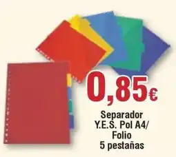 Hiper FROIZ Separador Y.E.S. Pol A4/ Folio 5 pestañas oferta