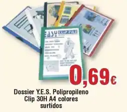 Hiper FROIZ Dossier Y.E.S. Polipropileno Clip 30H A4 colores surtidos oferta