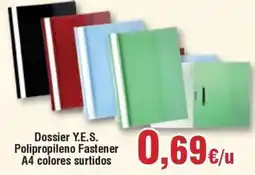 Hiper FROIZ Dossier Y.E.S. Polipropileno Fastener A4 colores surtidos oferta