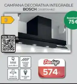 Tien 21 BOSCH Campana decorativa integrable dbb97am60 oferta