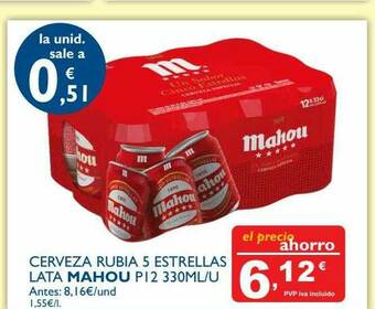 Supermercados La Despensa Cerveza Rubia 5 Estrellas Lata Mahou oferta