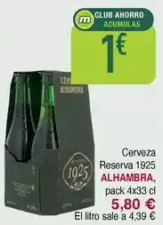 Masymas Alhambra - cerveza reserva 1925 oferta