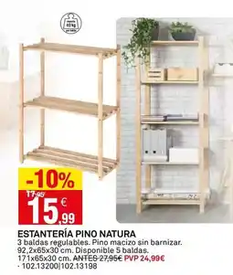 Bricoking Estantería pino natura oferta