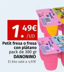 Maskom Supermercados Danone - petit fresa o fresa con platano danonino oferta