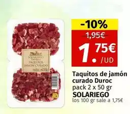 Maskom Supermercados Solariego - taquitos de jamon curado duroc oferta