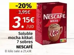 Maskom Supermercados Nescafé - soluble mocha kitkat 7 sobres oferta