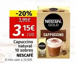 Maskom Supermercados Nescafé - capuccino natural 10 sobres oferta