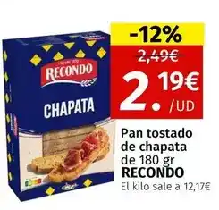 Maskom Supermercados Recondo - pan tostado de chapata oferta