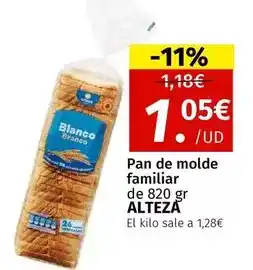Maskom Supermercados Alteza - pan de molde familiar oferta