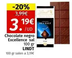 Maskom Supermercados Lindt - chocolate negro excellence sal oferta