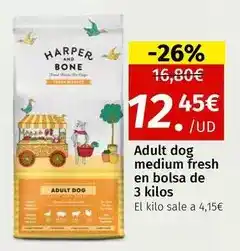 Maskom Supermercados Harper and bone - adult dog medium fresh en bolsa de 3 kilos oferta