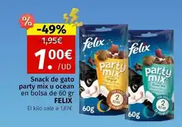 Maskom Supermercados Purina - snack de gato party mix u ocean felix oferta