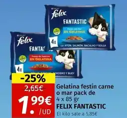 Maskom Supermercados Purina - gelatina festin carne o mar pack de 4 x 85 gr felix funtastic oferta